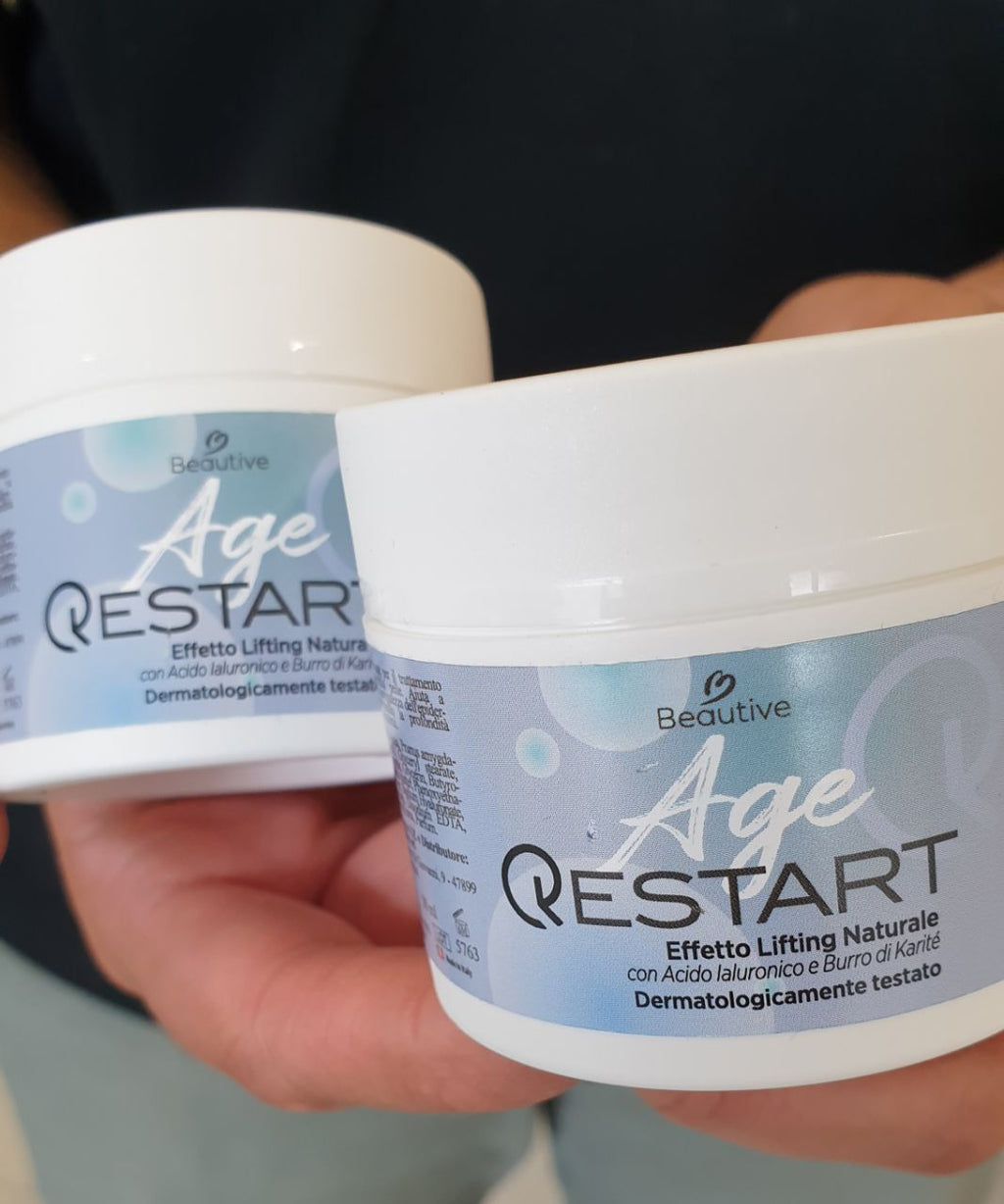 Age Restart Crema Viso Antirughe con Acido Ialuronico e Karité 50ml x2