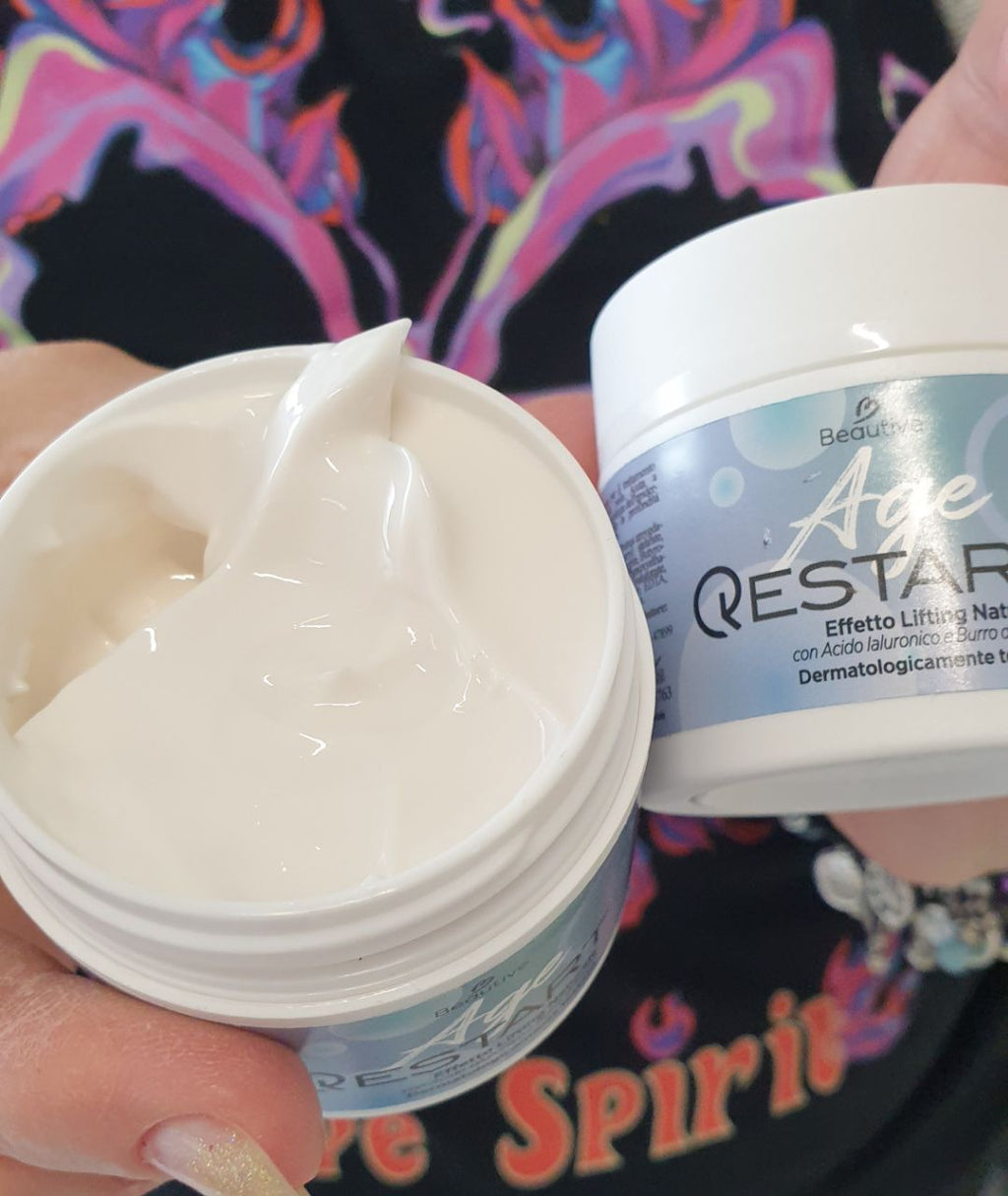 Age Restart Crema Viso Antirughe con Acido Ialuronico e Karité 50ml x2